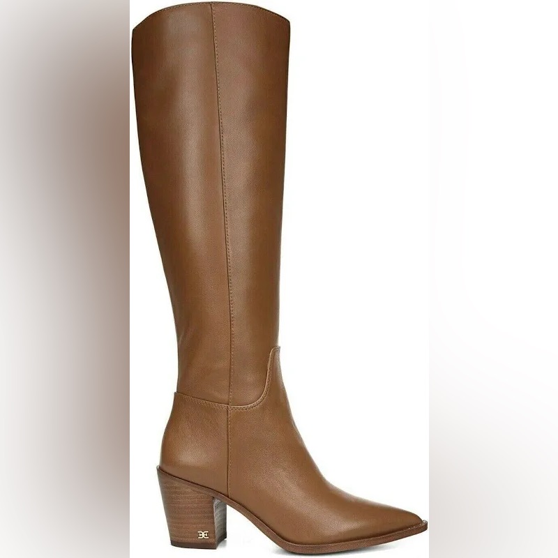 Sam Edelman Lindsay Chocolate Brown Pointed Toe Knee High Boot Size 6.5